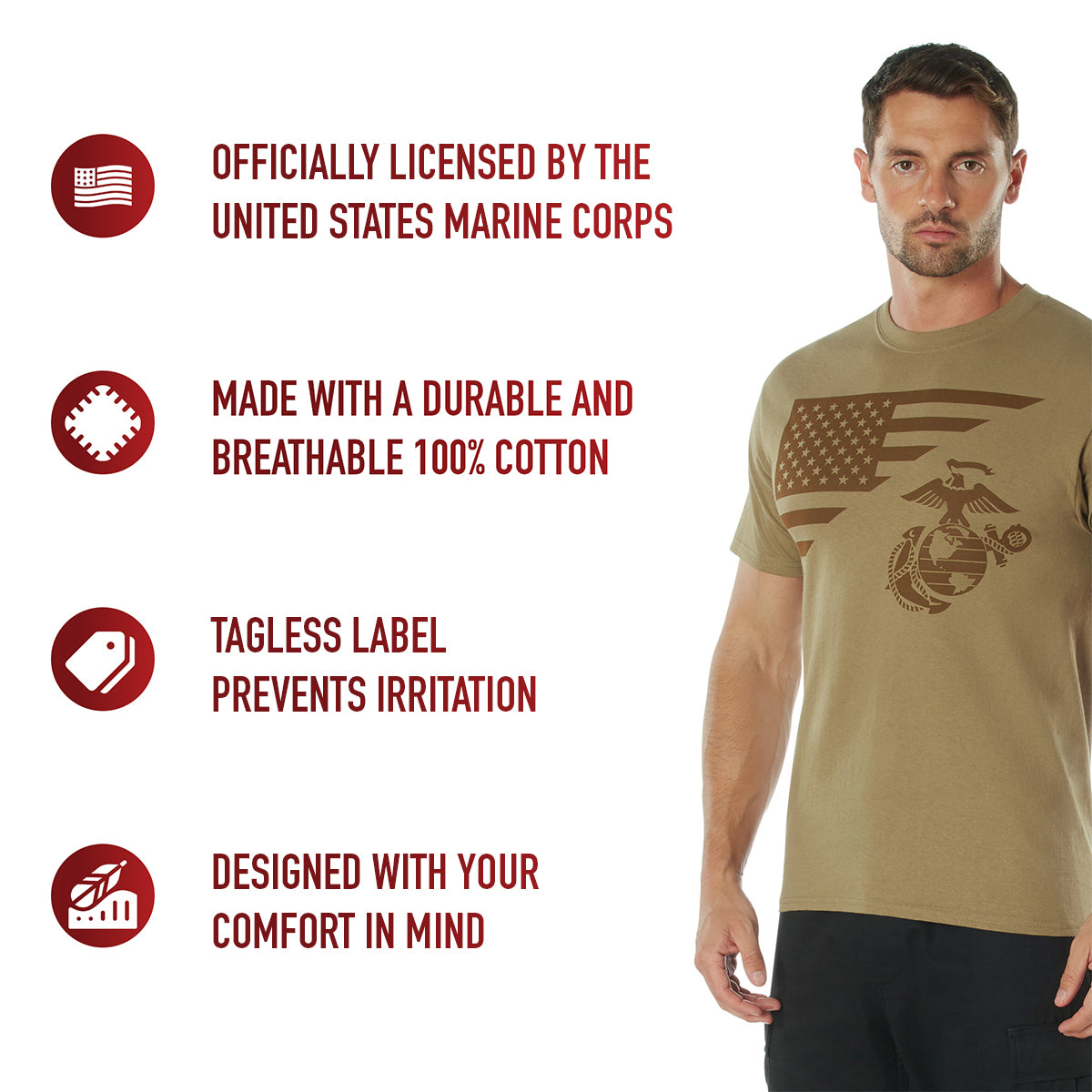 US Flag / USMC Eagle, Globe, & Anchor T Shirt