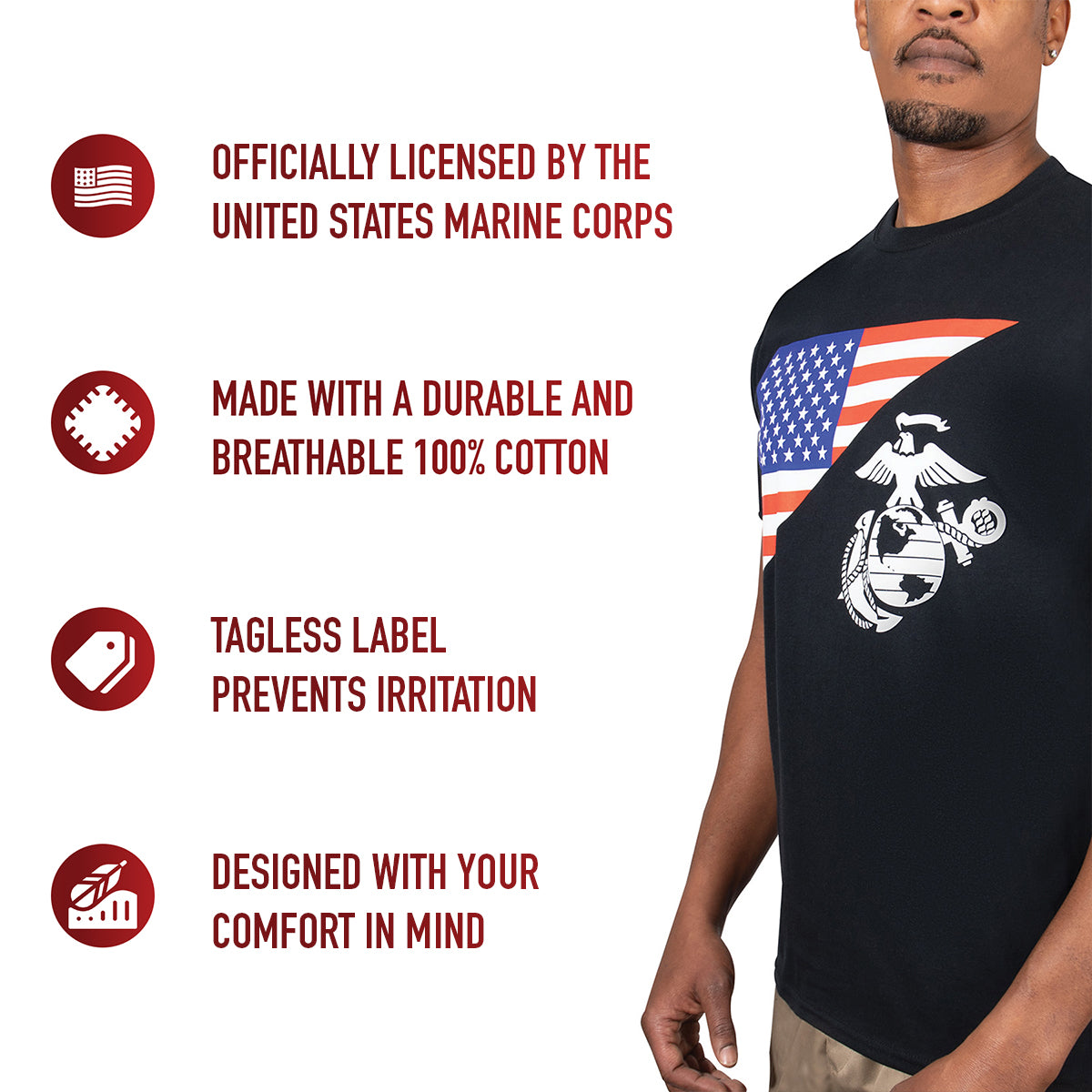 US Flag / USMC Eagle, Globe, & Anchor T Shirt