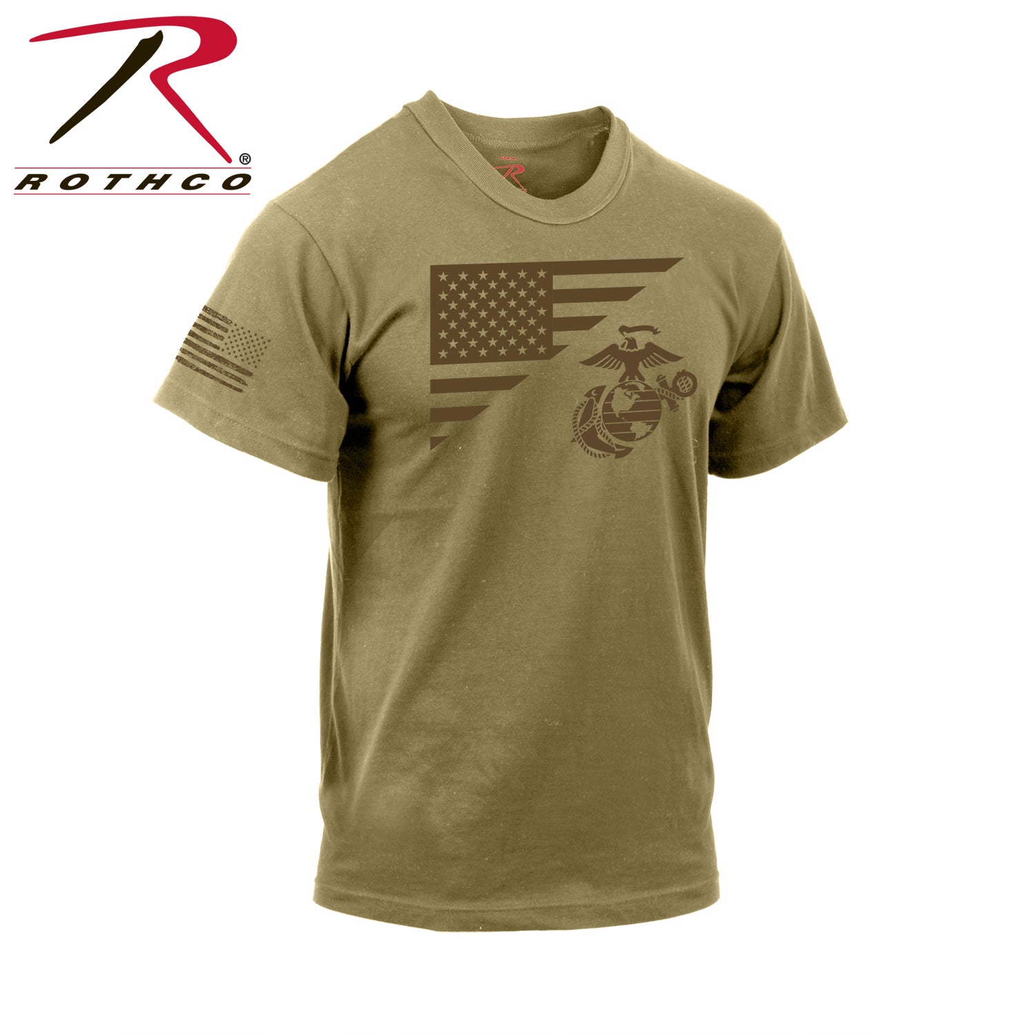 Rothco US Flag / USMC Eagle, Globe, & Anchor T Shirt - Tactical Choice Plus