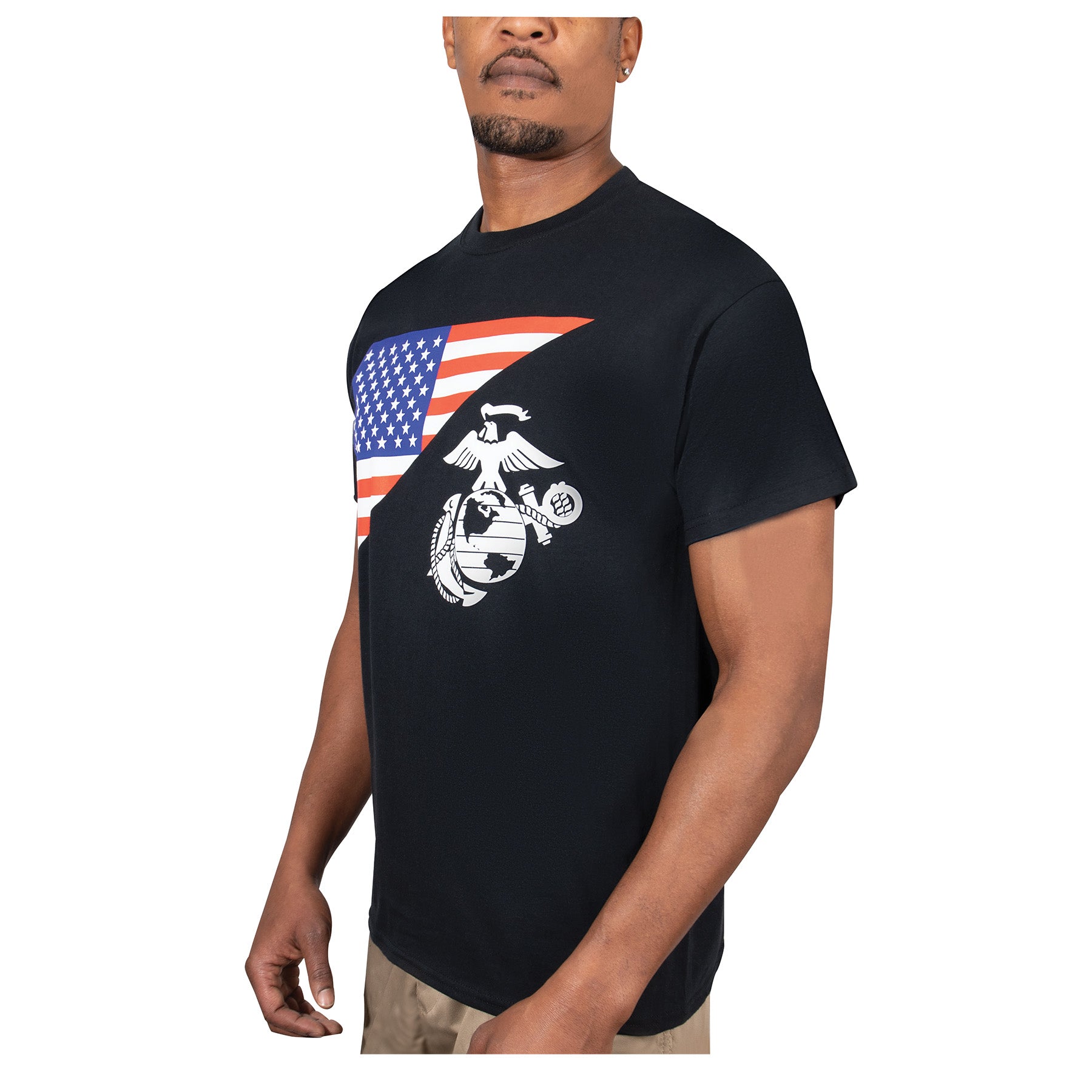 Rothco US Flag / USMC Eagle, Globe, & Anchor T Shirt - Tactical Choice Plus