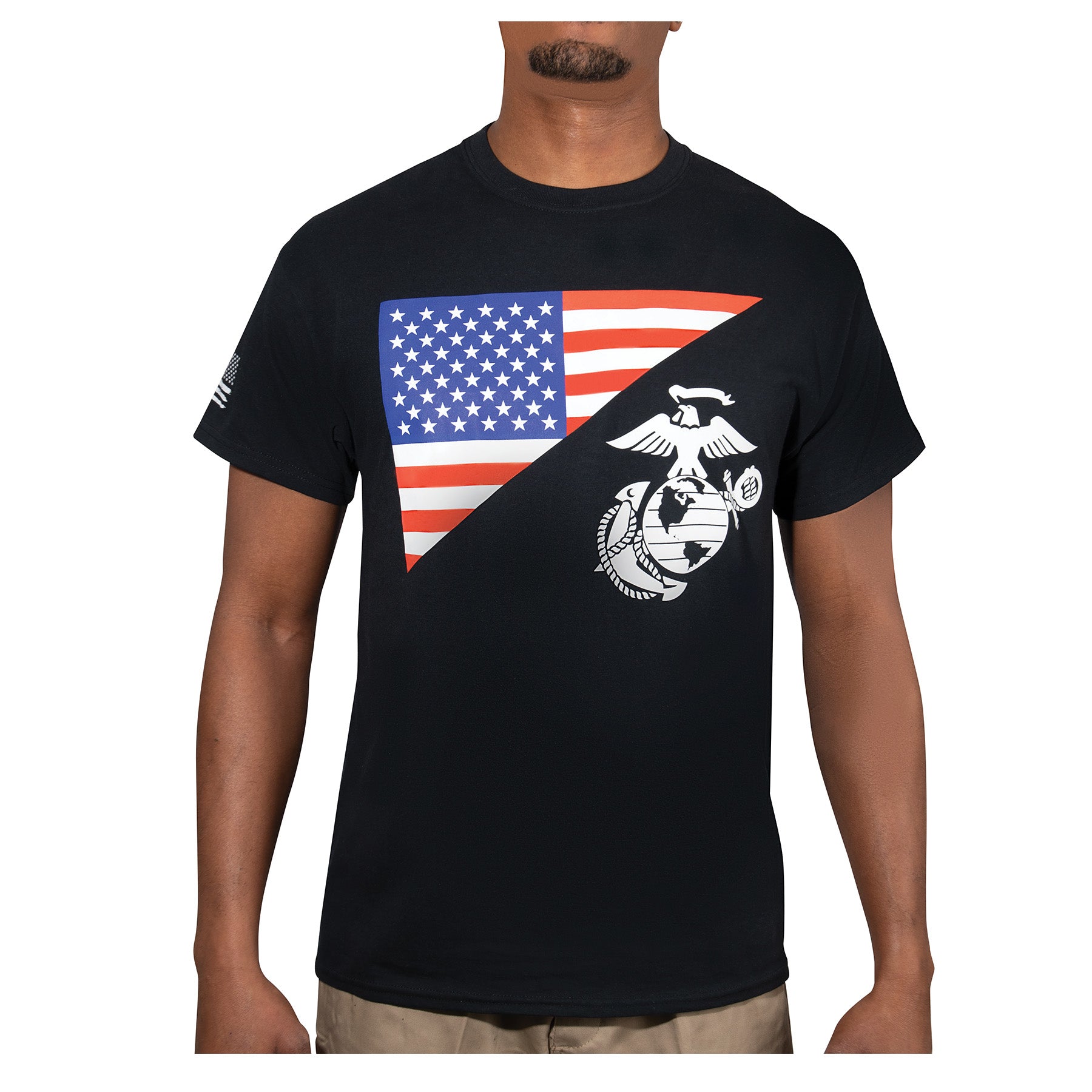 Rothco US Flag / USMC Eagle, Globe, & Anchor T Shirt - Tactical Choice Plus