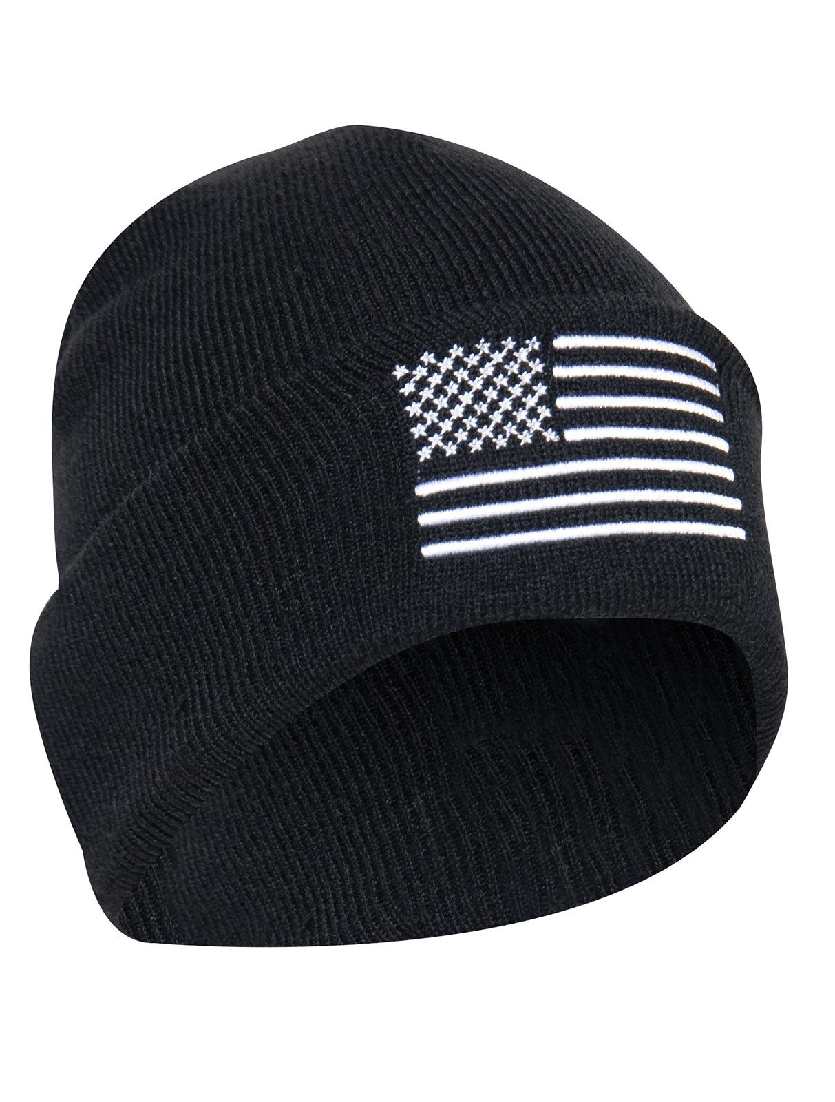 US Flag Embroidered Fine Knit Watch Cap - Tactical Choice Plus