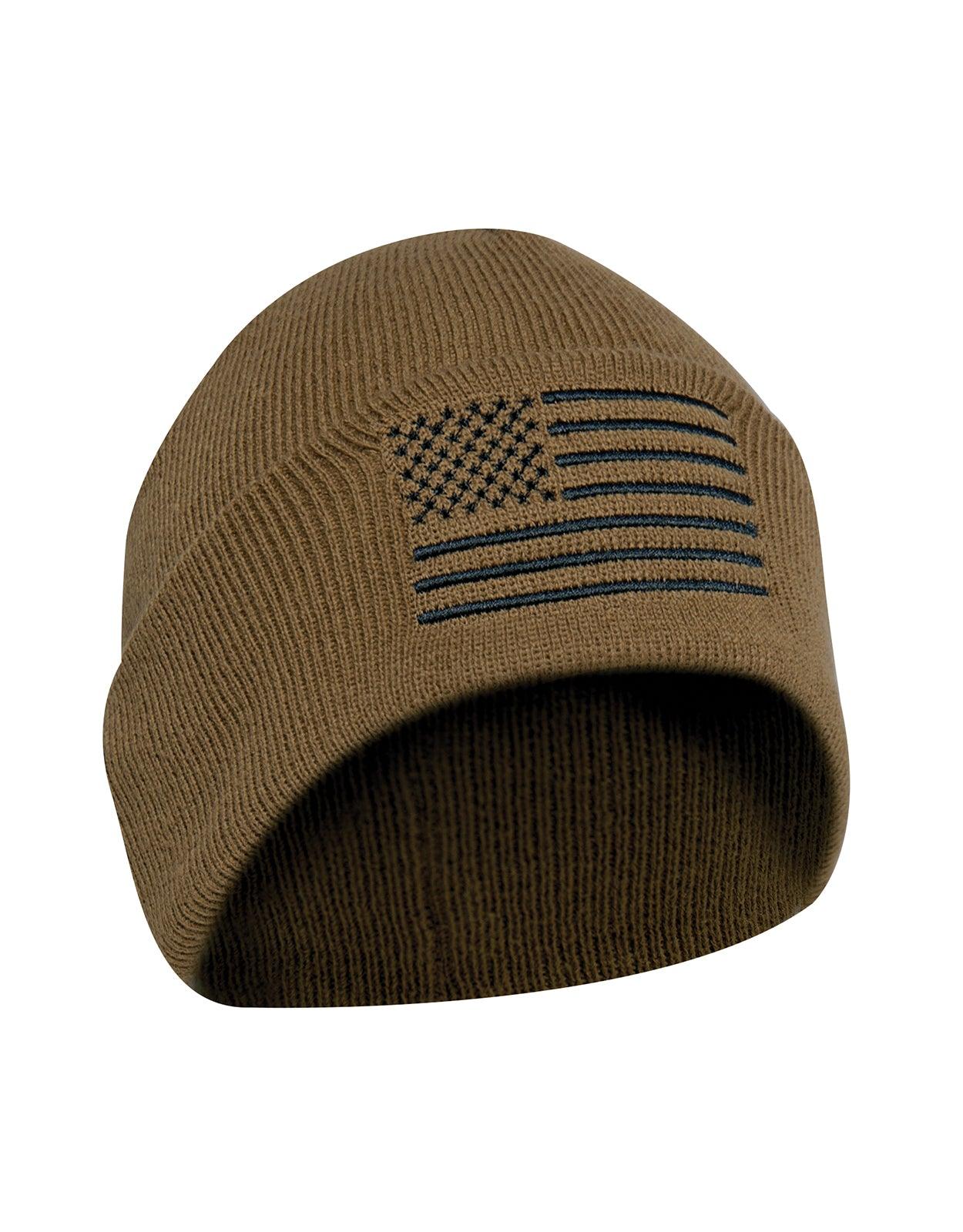 US Flag Embroidered Fine Knit Watch Cap - Tactical Choice Plus