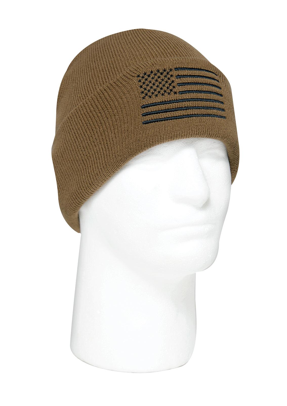 US Flag Embroidered Fine Knit Watch Cap - Tactical Choice Plus