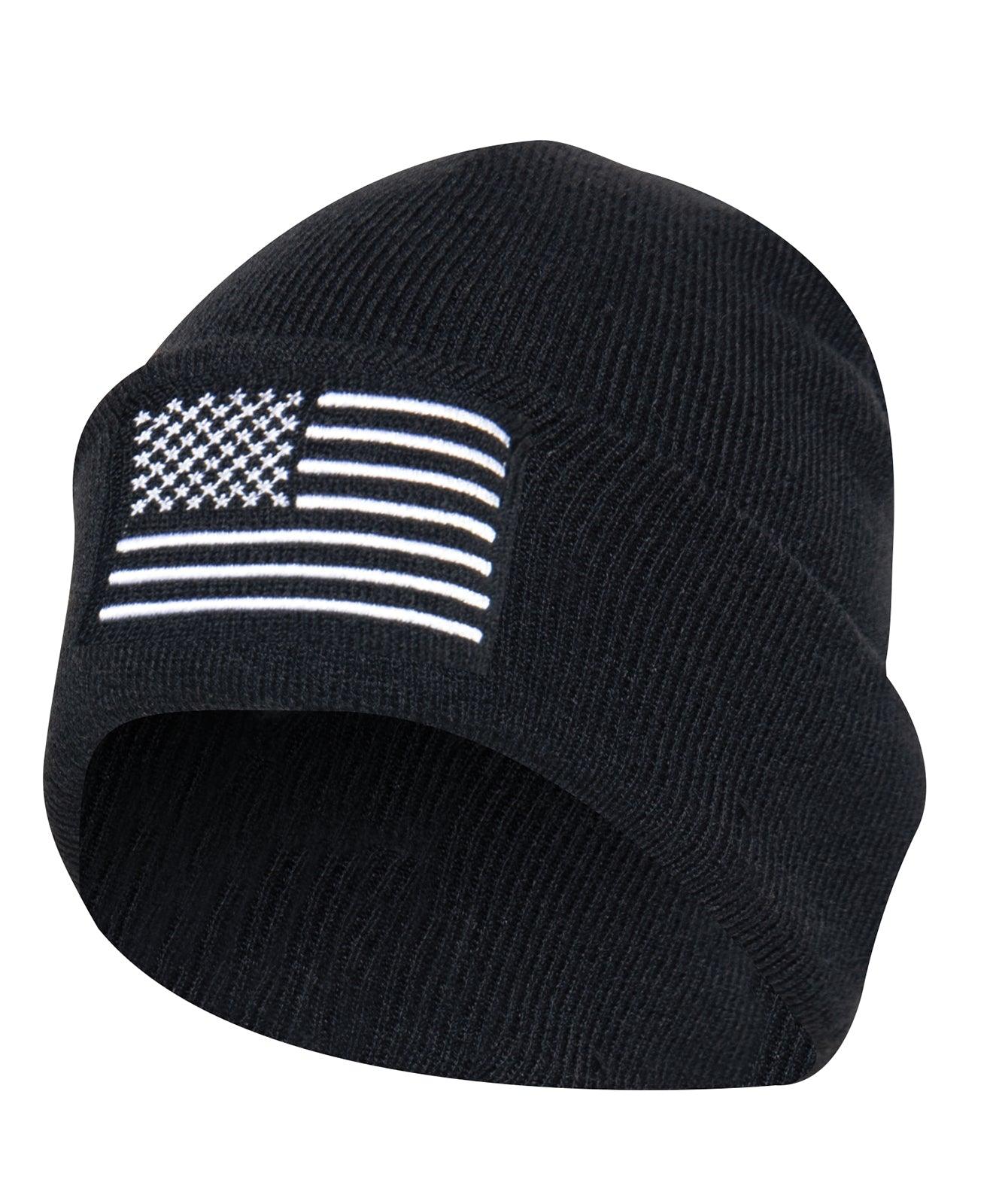 US Flag Embroidered Fine Knit Watch Cap - Tactical Choice Plus