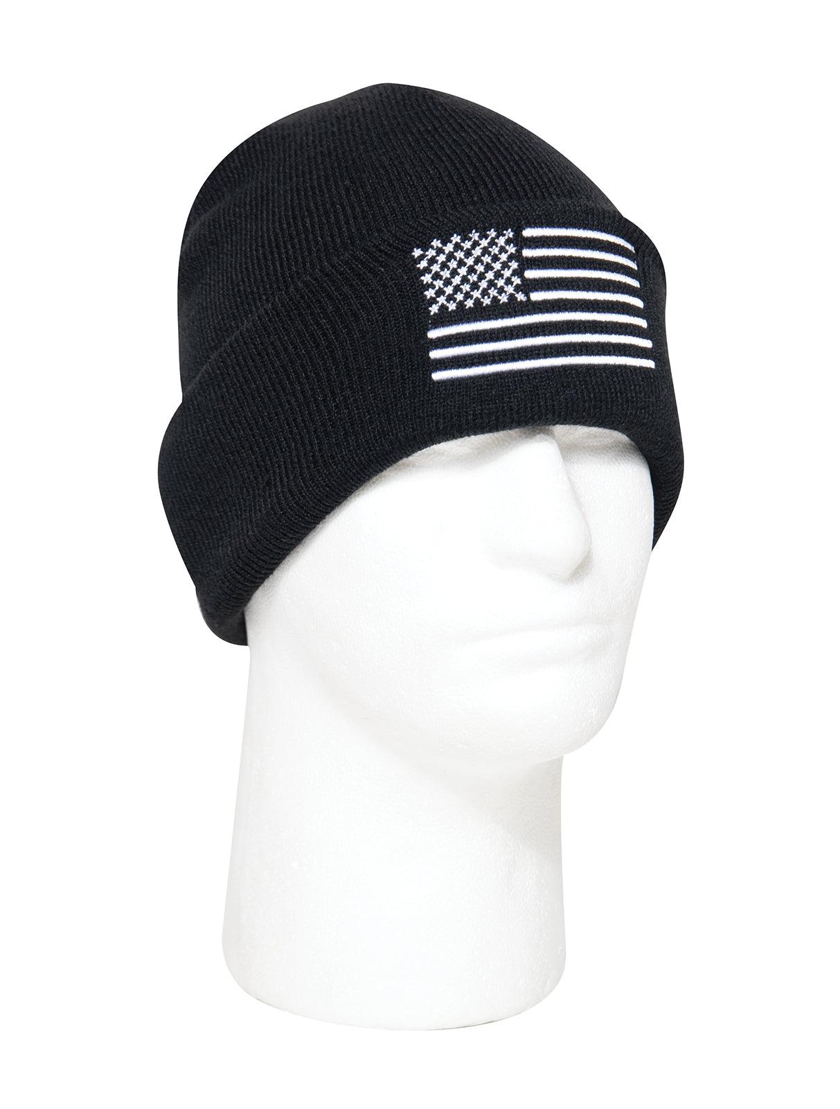 US Flag Embroidered Fine Knit Watch Cap - Tactical Choice Plus