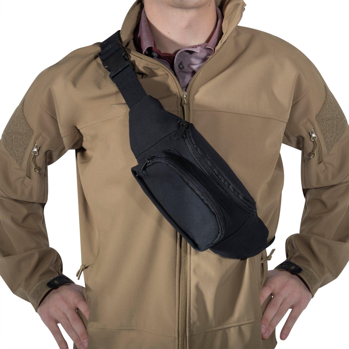 Rothco Canvas Crossbody Fanny Pack - Black - Tactical Choice Plus