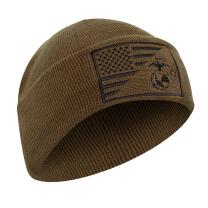 Rothco USMC Eagle, Globe and Anchor / US Flag Deluxe Fine Knit Watch Cap - Tactical Choice Plus