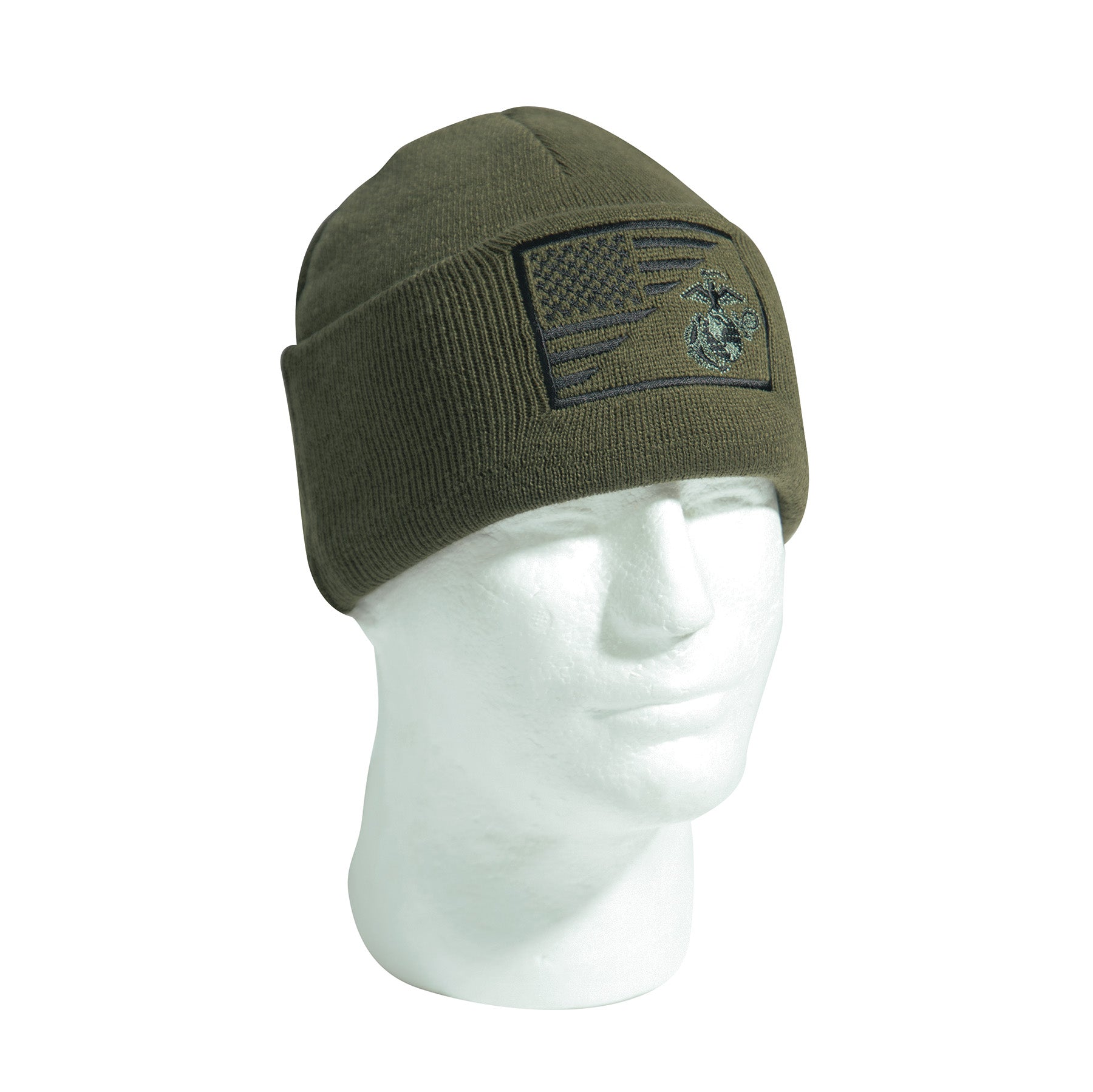 Rothco USMC Eagle, Globe and Anchor / US Flag Deluxe Fine Knit Watch Cap - Tactical Choice Plus