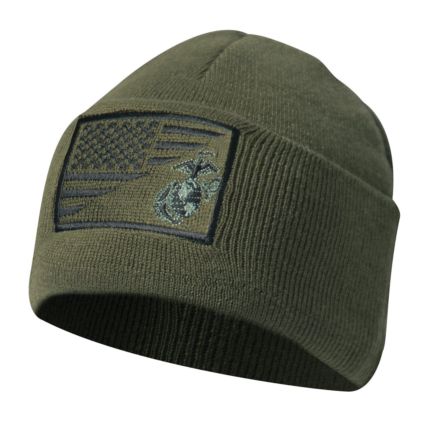 Rothco USMC Eagle, Globe and Anchor / US Flag Deluxe Fine Knit Watch Cap - Tactical Choice Plus