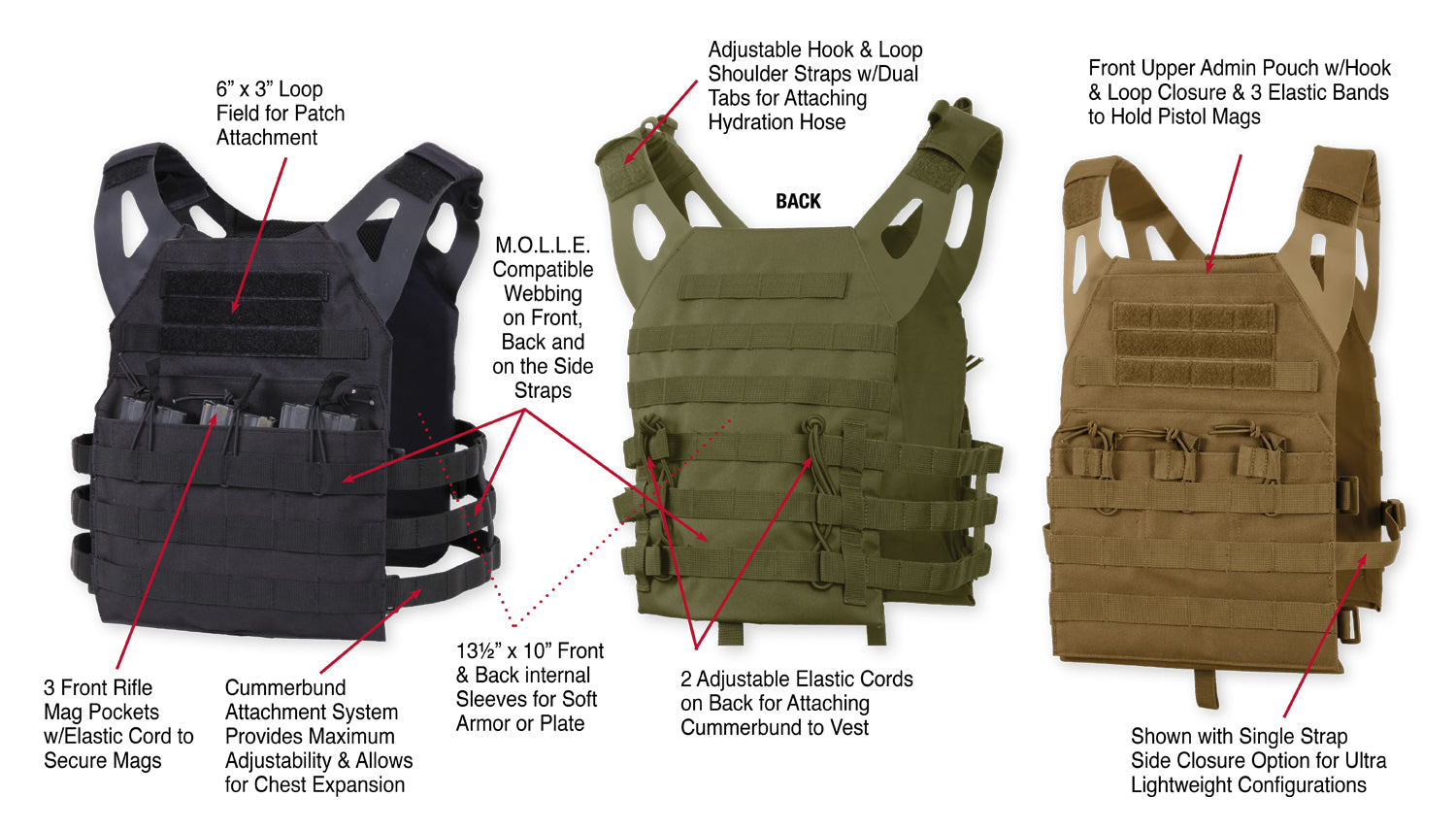 Rothco Lightweight Armor Plate Carrier Vest - Tactical Choice Plus