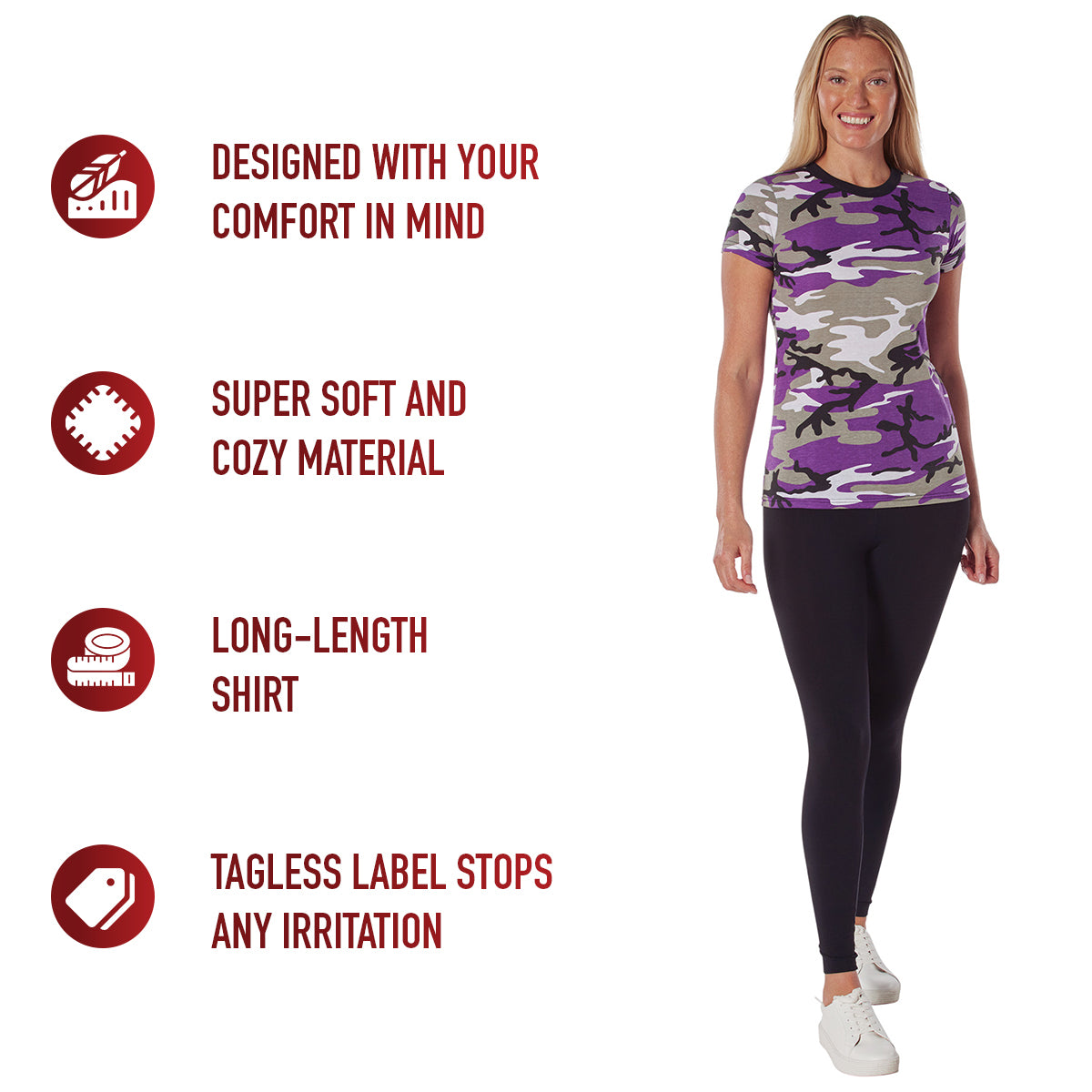 Womens Long Length Camo T-Shirt