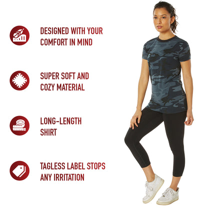 Womens Long Length Camo T-Shirt
