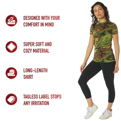 Womens Long Length Camo T-Shirt