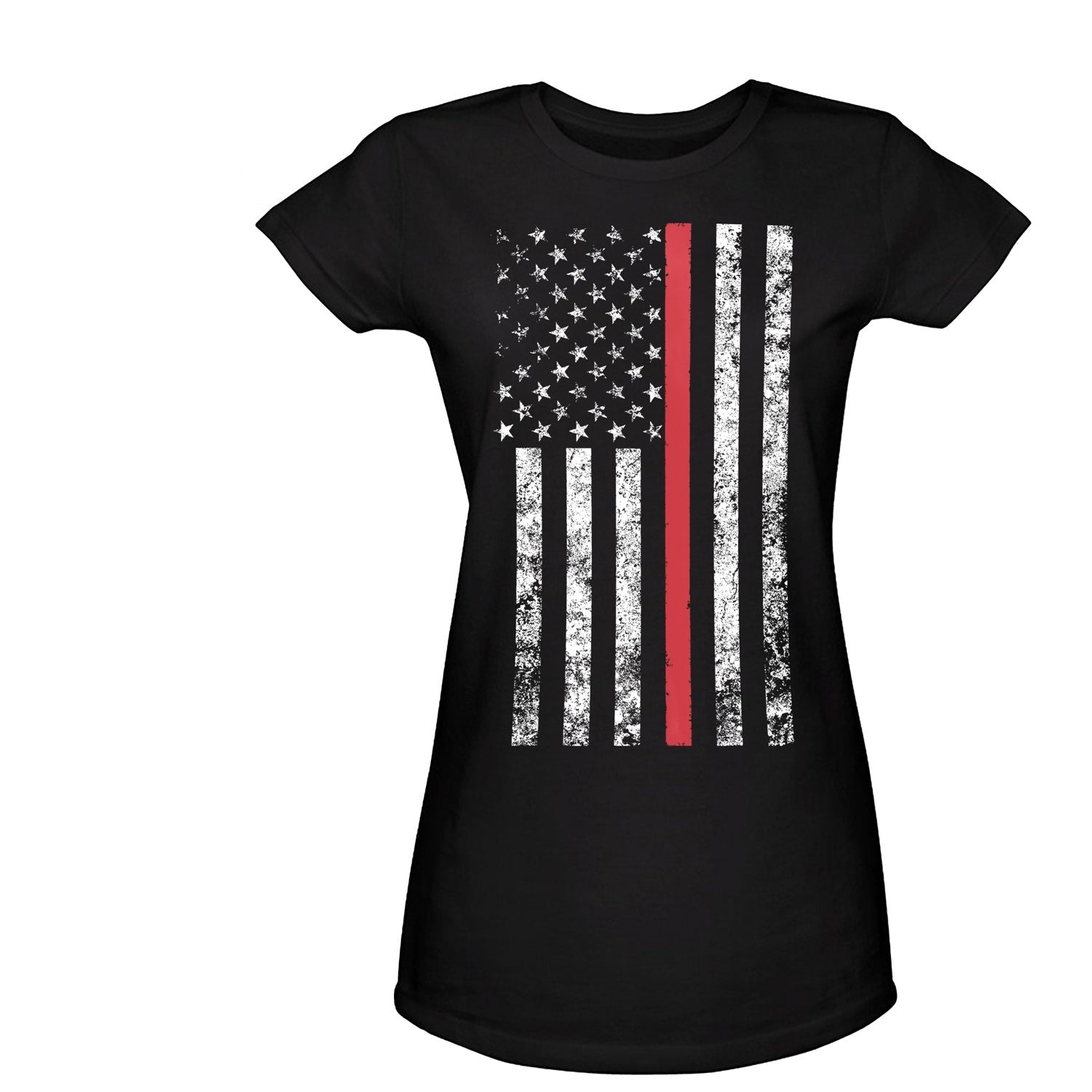 Womens Thin Red Line Longer T-Shirt - Tactical Choice Plus