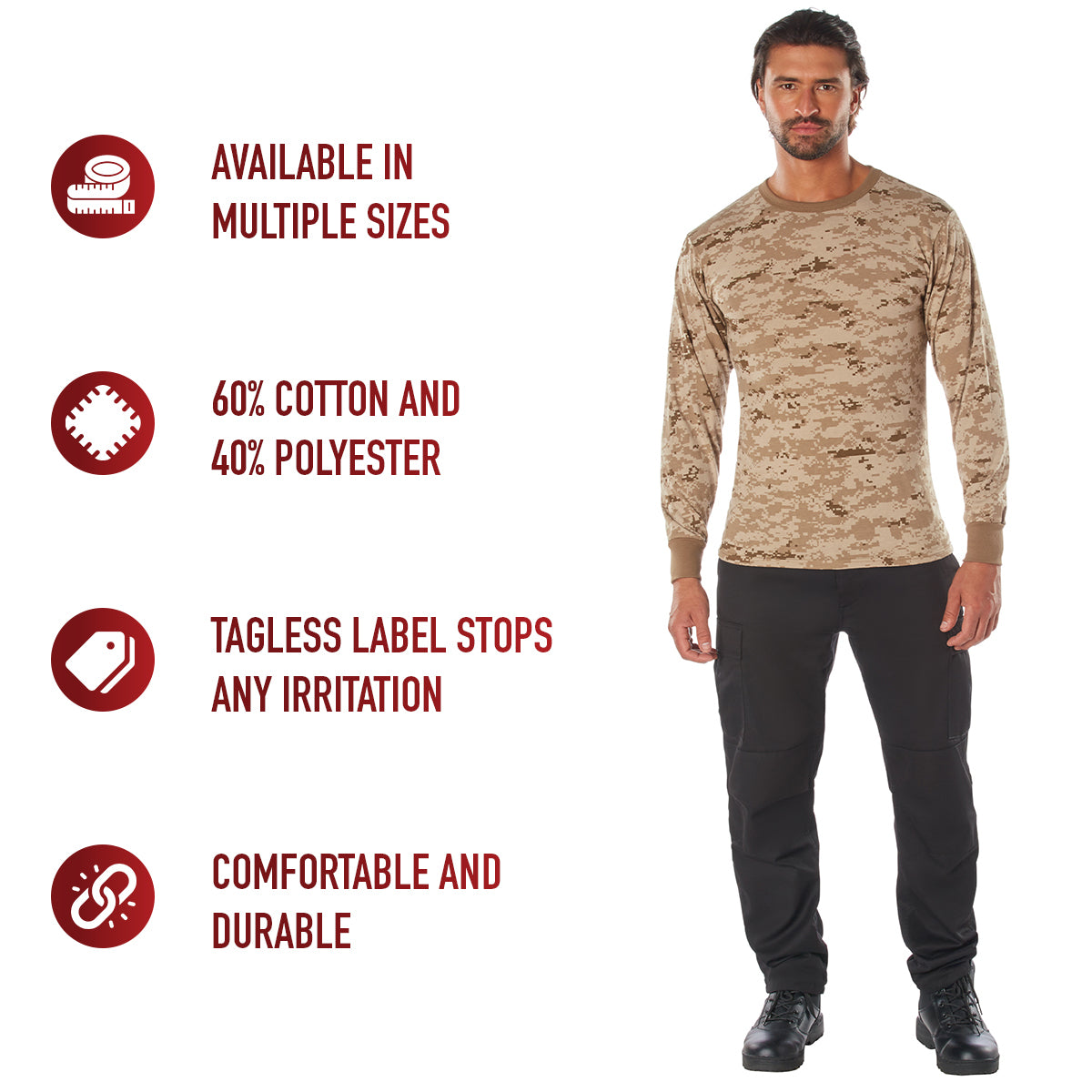 Long Sleeve Digital Camo T-Shirt