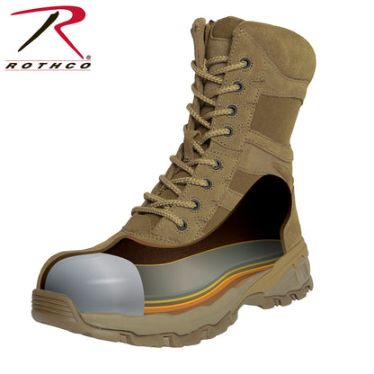 Forced Entry Composite Toe AR 670-1 Coyote Brown Side Zip Tactical Boot - 8 Inch
