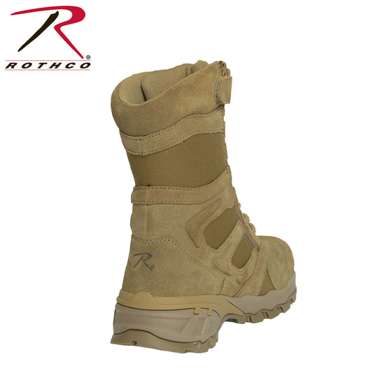 Rothco Forced Entry Composite Toe AR 670-1 Coyote Brown Side Zip Tactical Boot - 8 Inch - Tactical Choice Plus