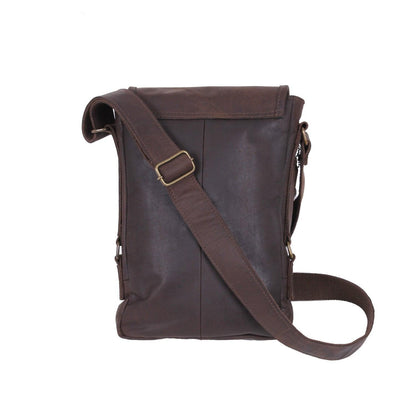 Brown Leather Military Tech Bag - Tactical Choice Plus