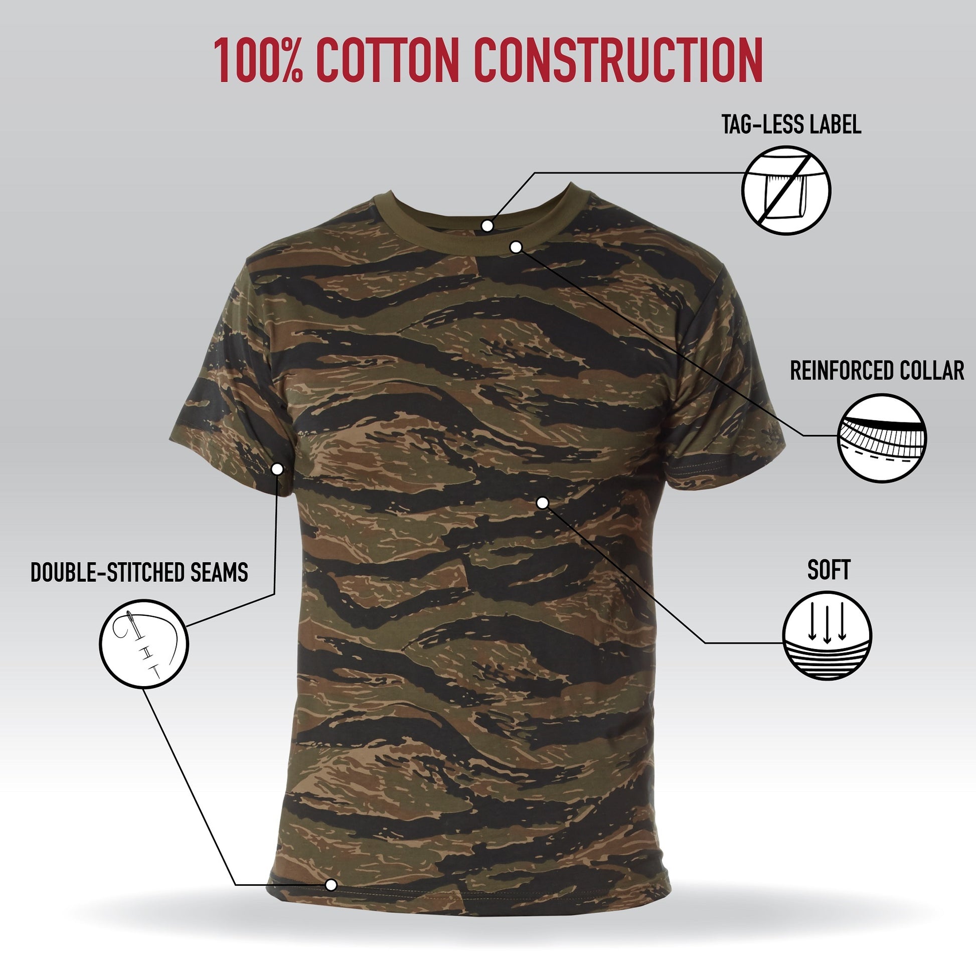 Rothco Camo 100% Cotton T-Shirt - Tactical Choice Plus
