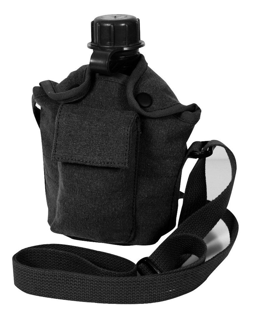  Vintage Canvas Carry-All Canteen Cover With Shoulder Strap - Tactical Choice Plus