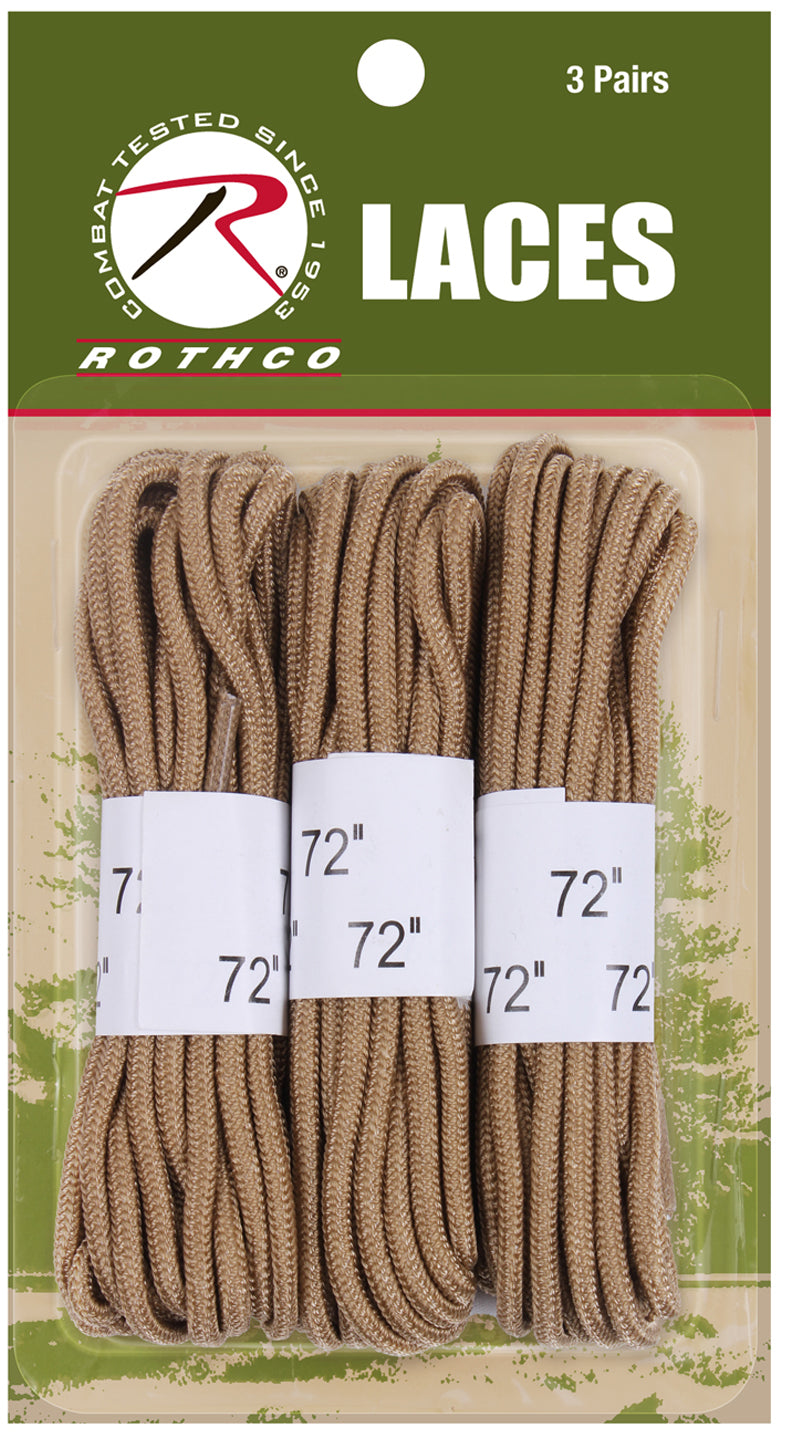 Rothco 72" Boot Laces - 3 Pack - Tactical Choice Plus