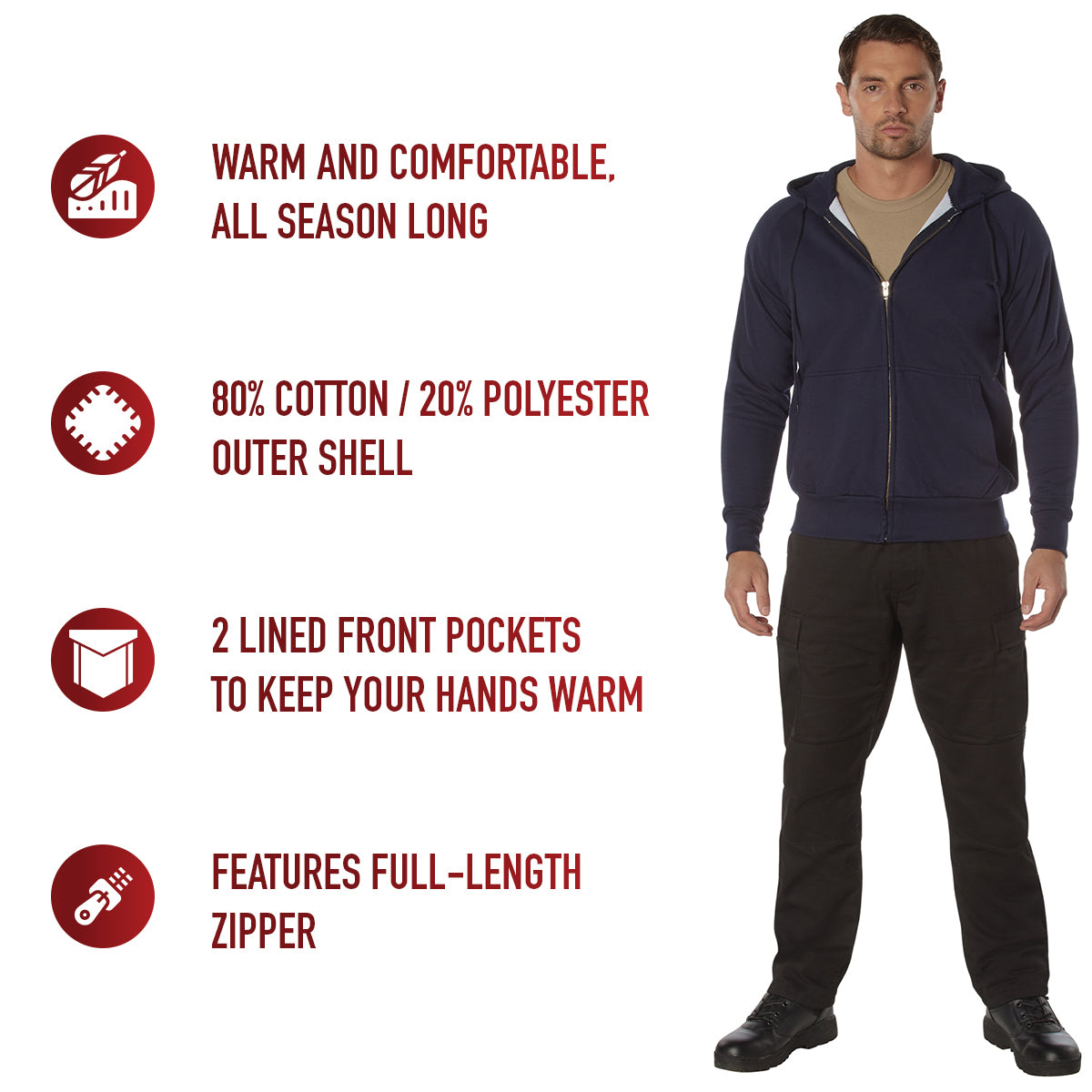 Thermal Lined Hooded Sweatshirt