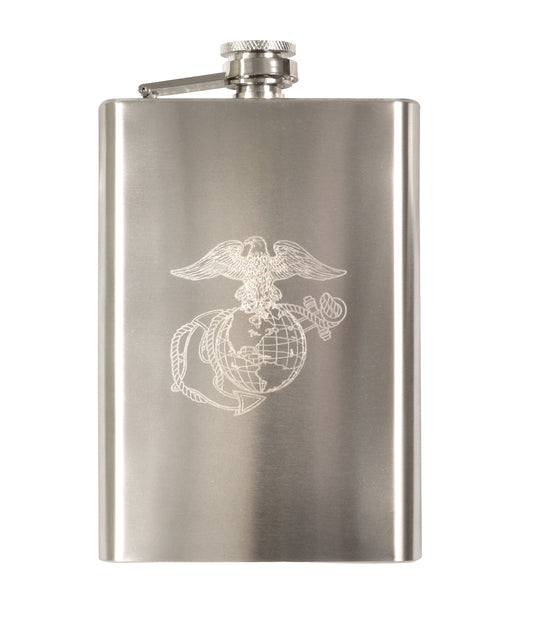  Engraved USMC Stainless Steel Flask - Tactical Choice Plus