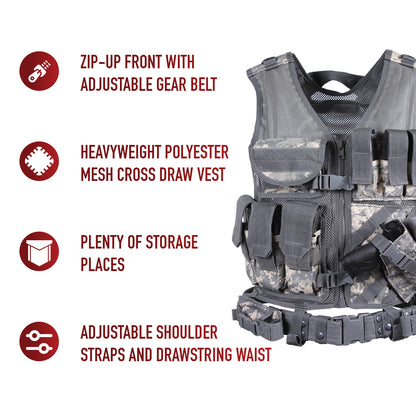 Cross Draw MOLLE Tactical Vest