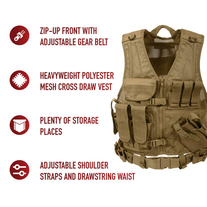 Cross Draw MOLLE Tactical Vest
