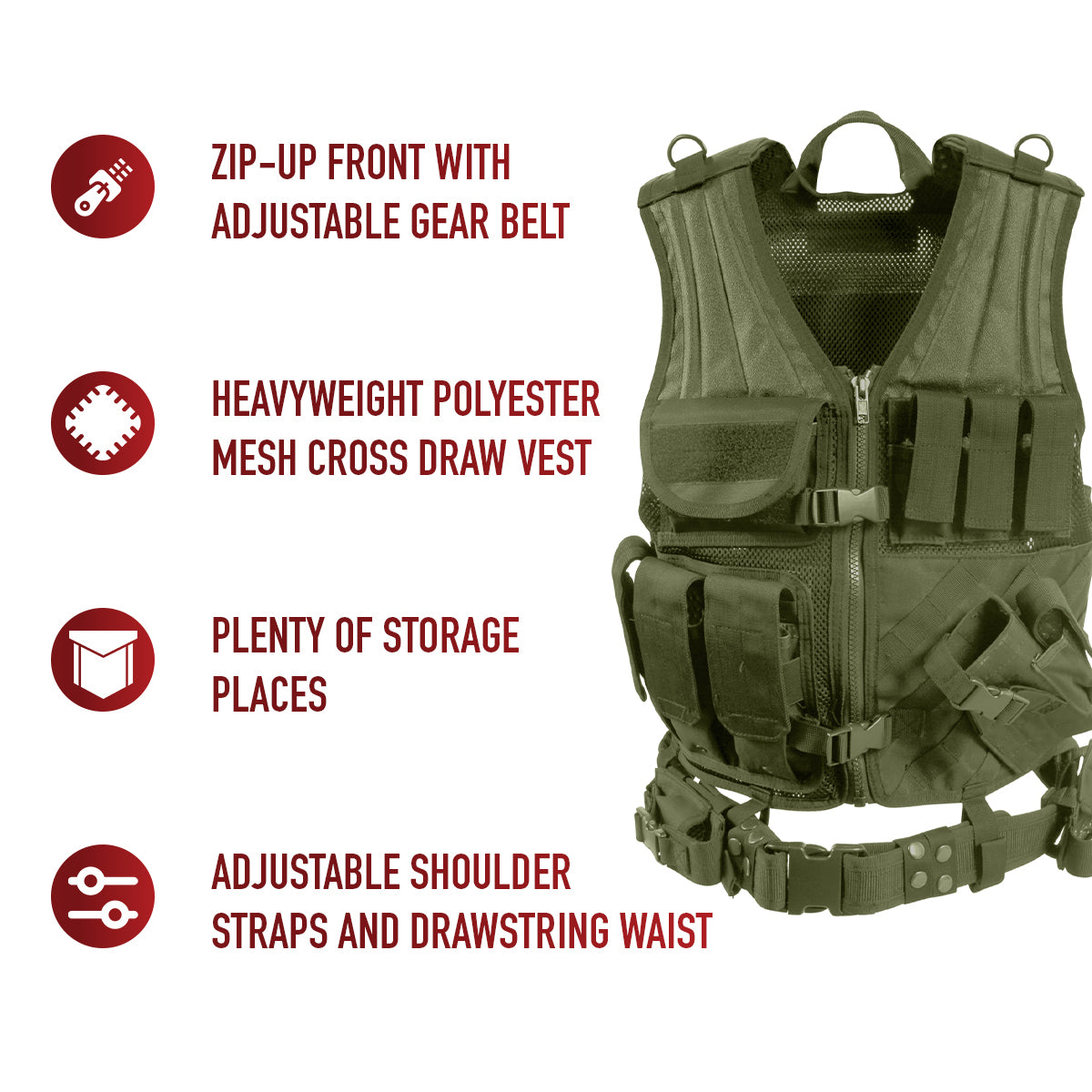 Cross Draw MOLLE Tactical Vest