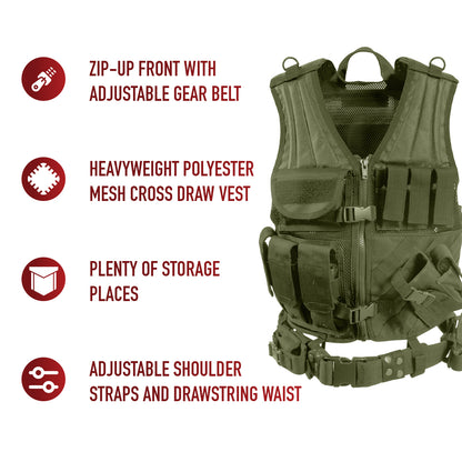 Cross Draw MOLLE Tactical Vest