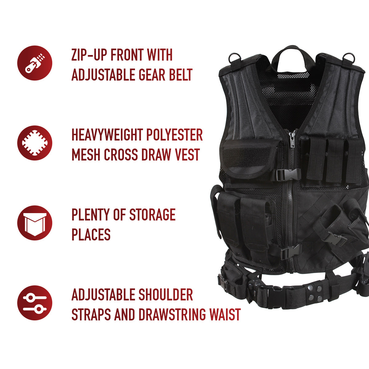 Cross Draw MOLLE Tactical Vest