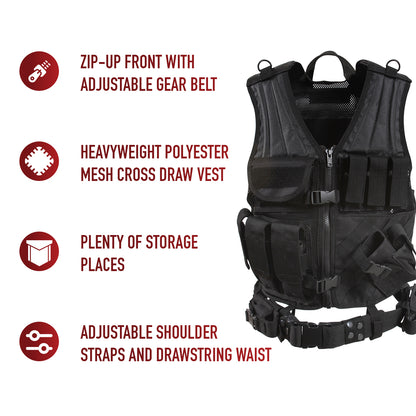 Cross Draw MOLLE Tactical Vest