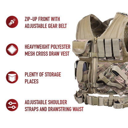 Cross Draw MOLLE Tactical Vest