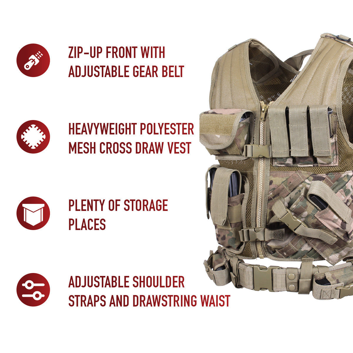 Cross Draw MOLLE Tactical Vest