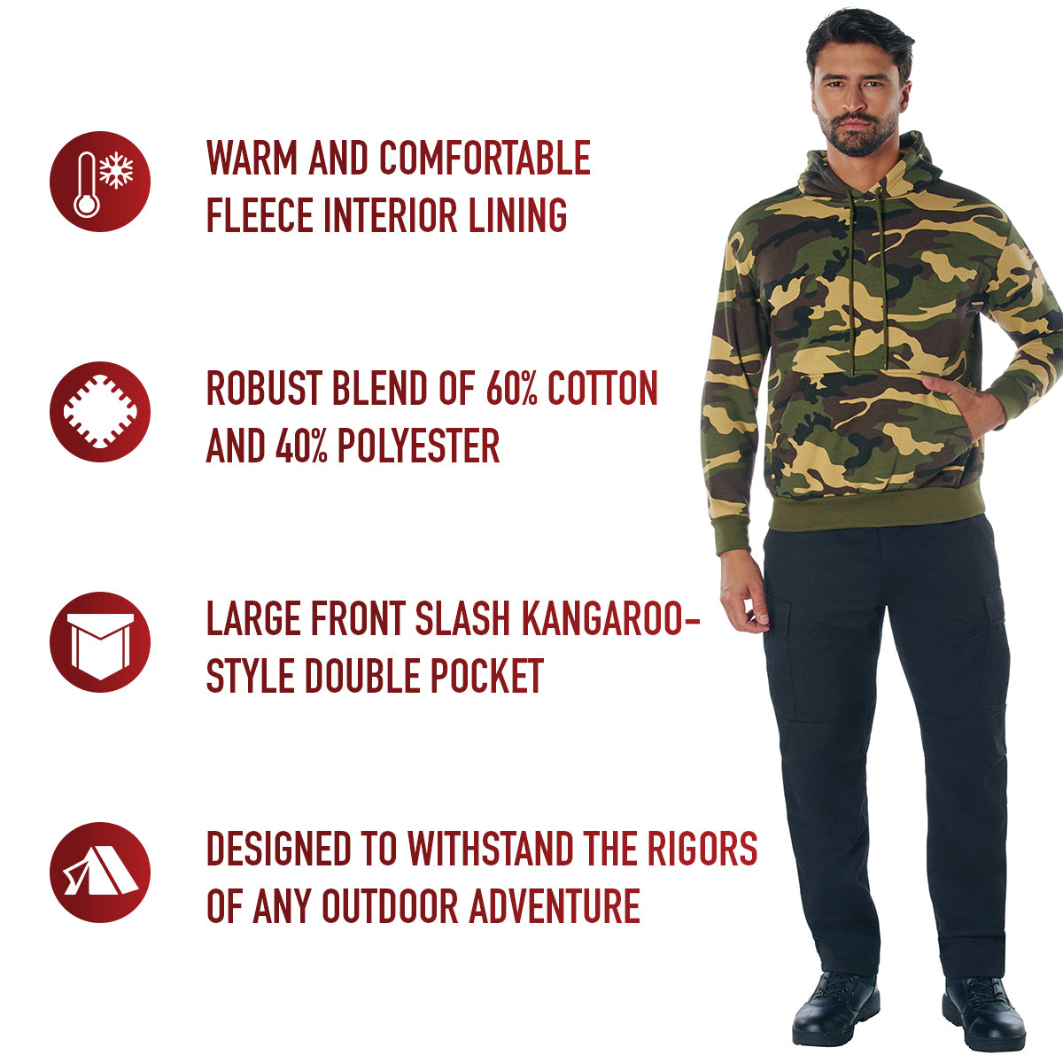 Camo Pullover Hooded Sweatshirt