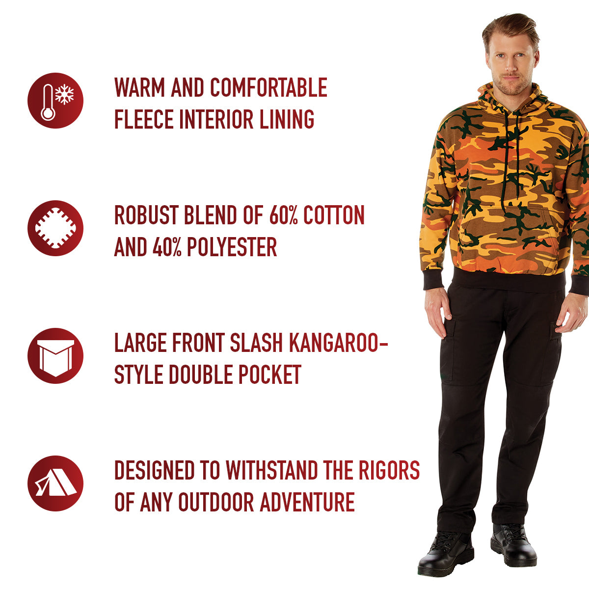 Camo Pullover Hooded Sweatshirt