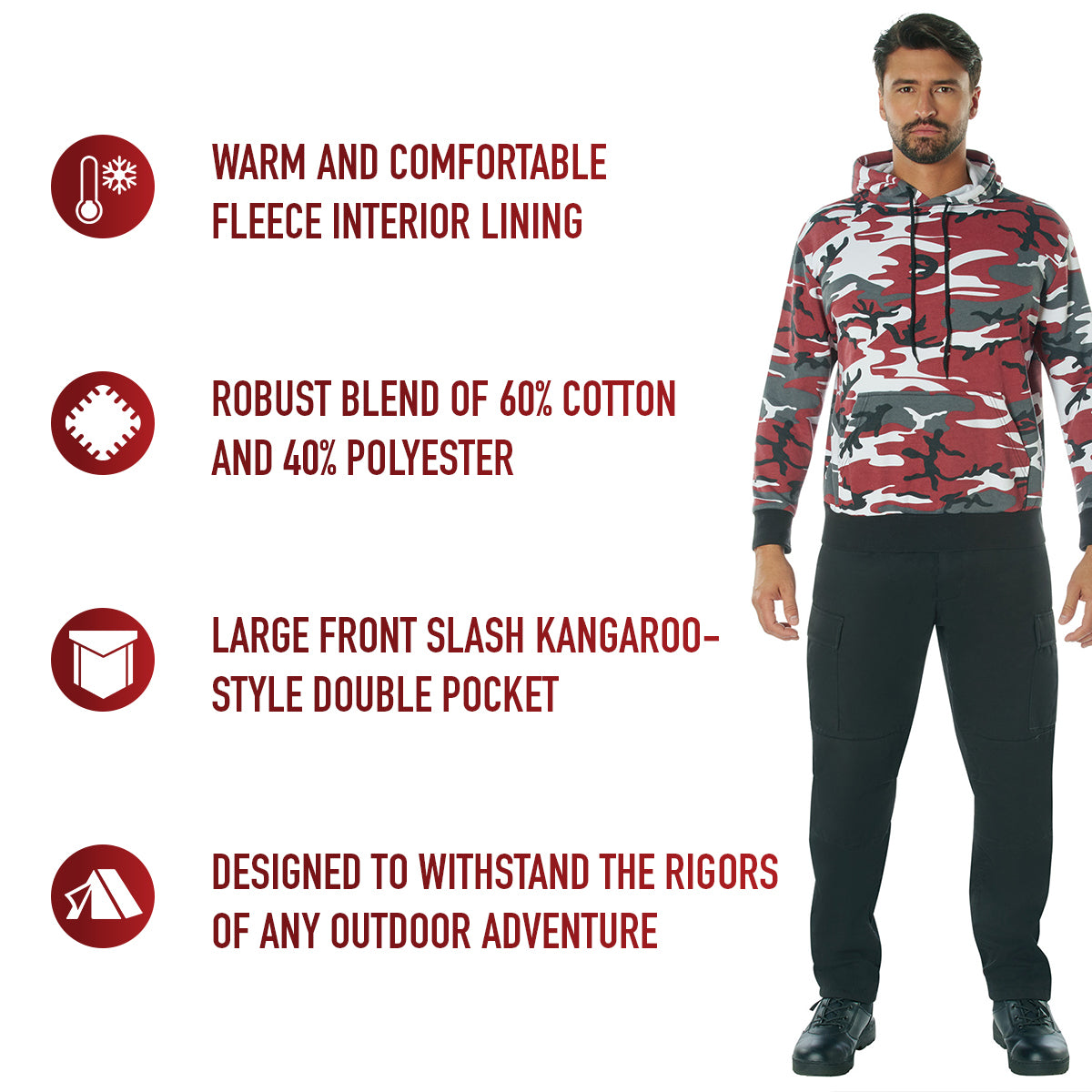 Camo Pullover Hooded Sweatshirt