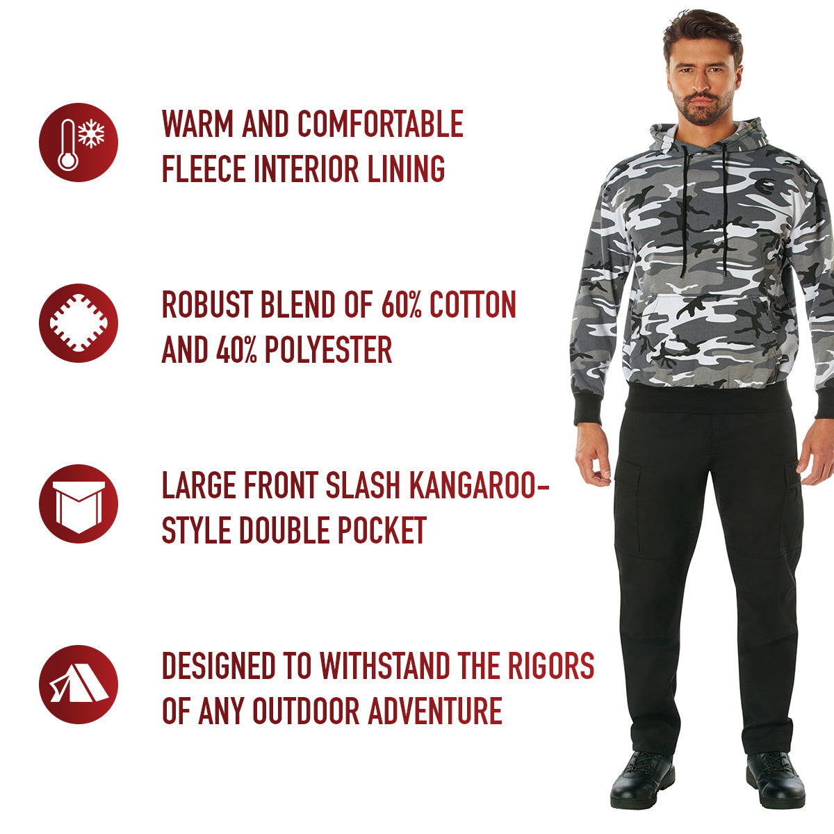 Camo Pullover Hooded Sweatshirt