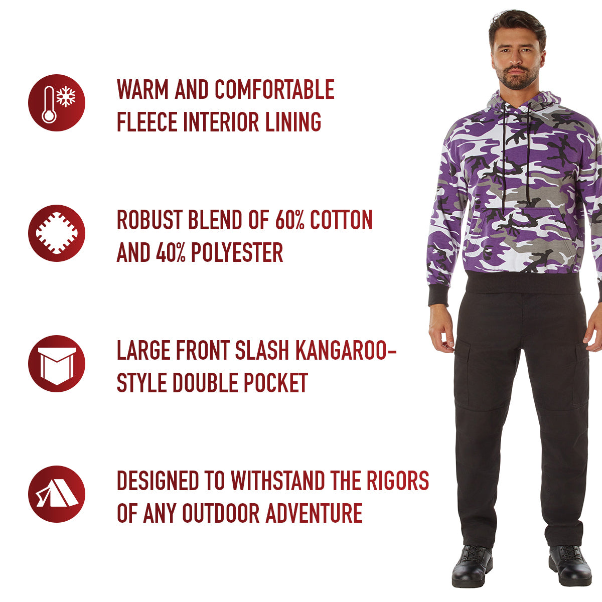 Camo Pullover Hooded Sweatshirt