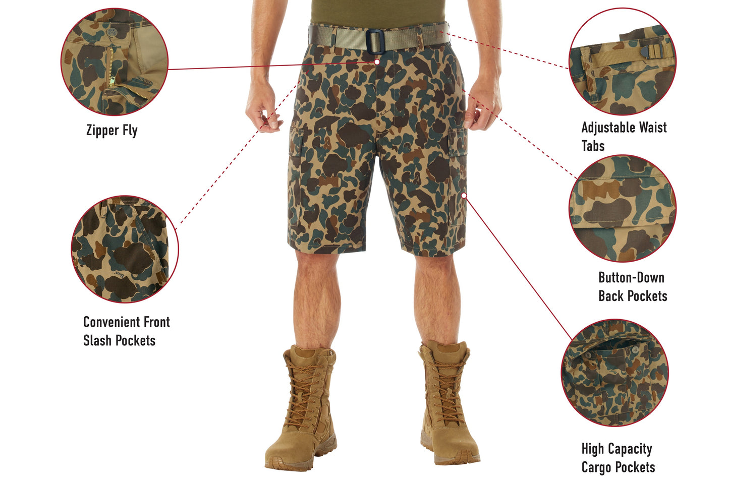 Colored Camo BDU Shorts