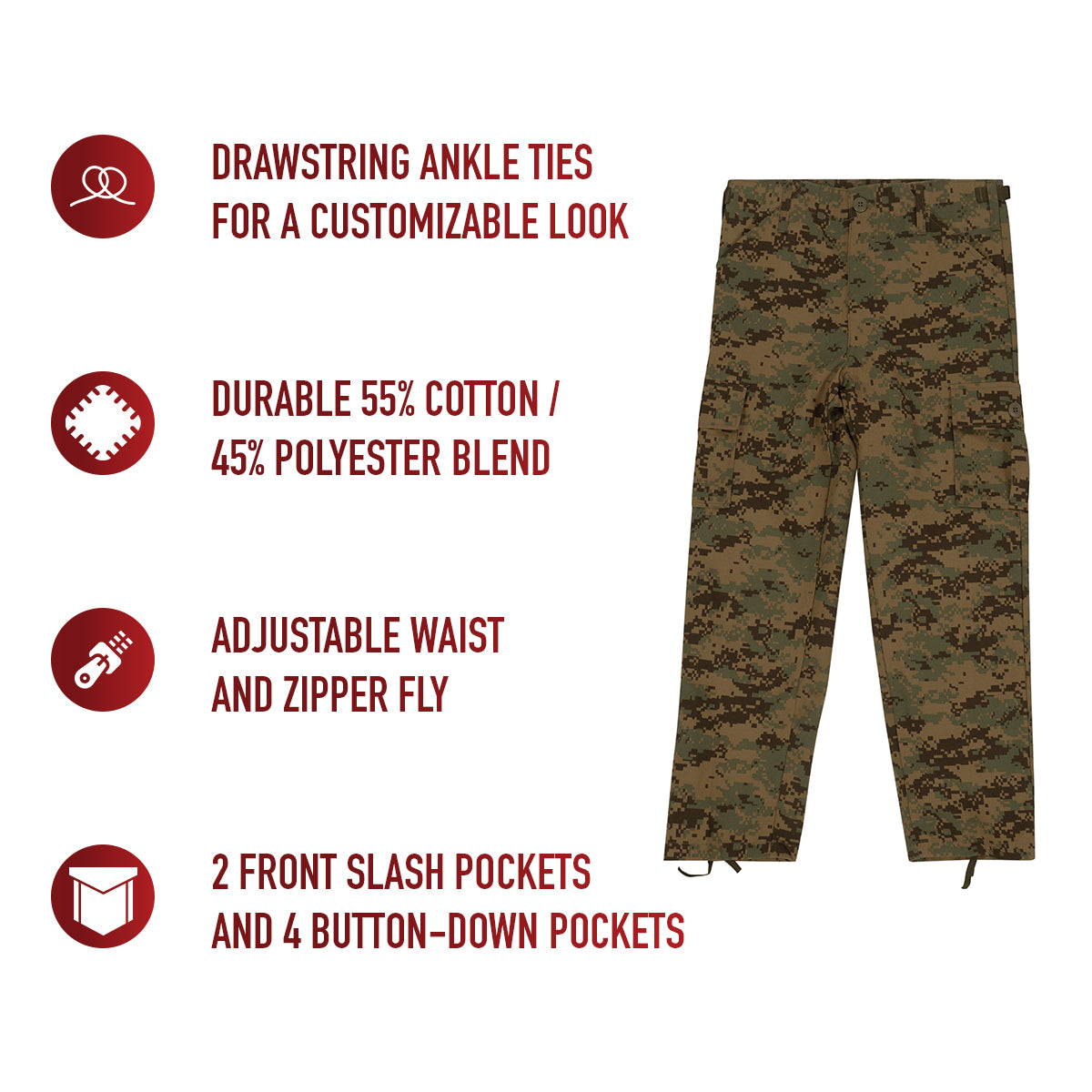 Kids Digital Camo BDU Pants