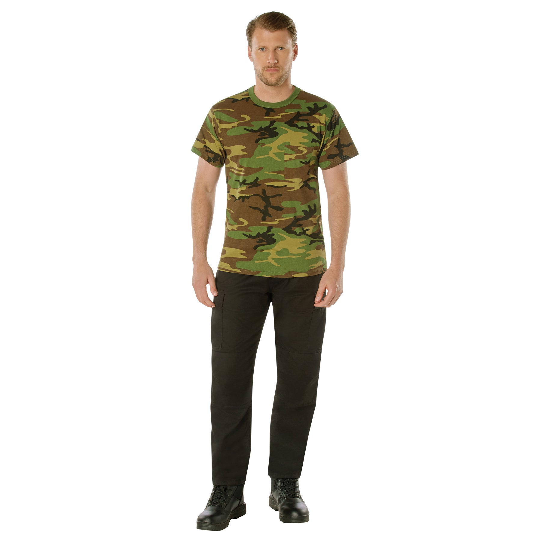 Rothco Woodland Camo T-Shirt With Pocket - Tactical Choice Plus