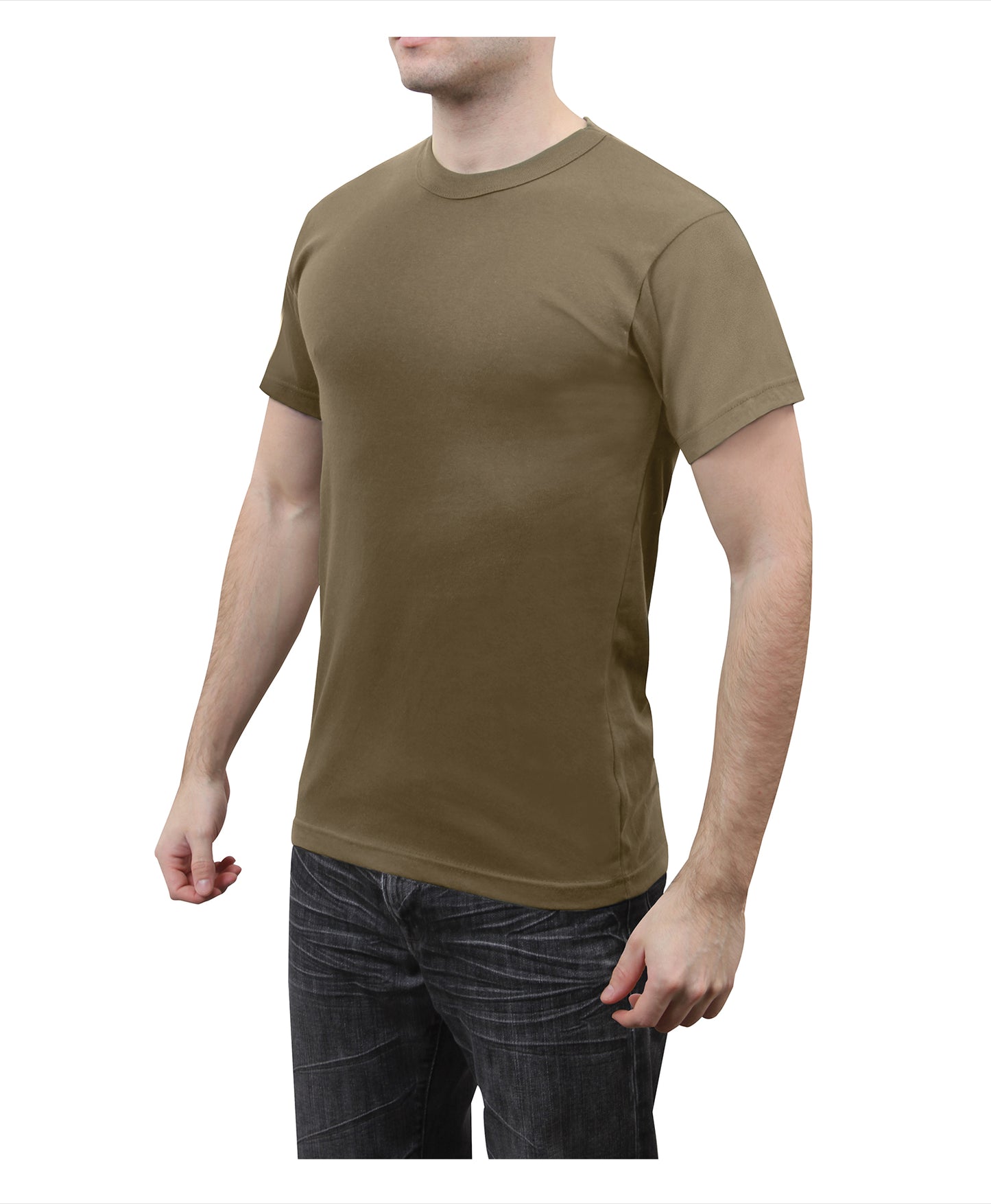 Solid Color T-Shirt with Cotton / Polyester Blend