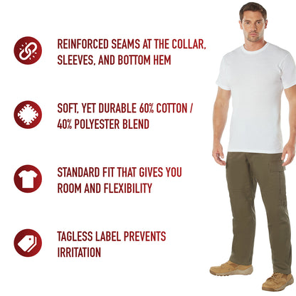 Solid Color T-Shirt with Cotton / Polyester Blend