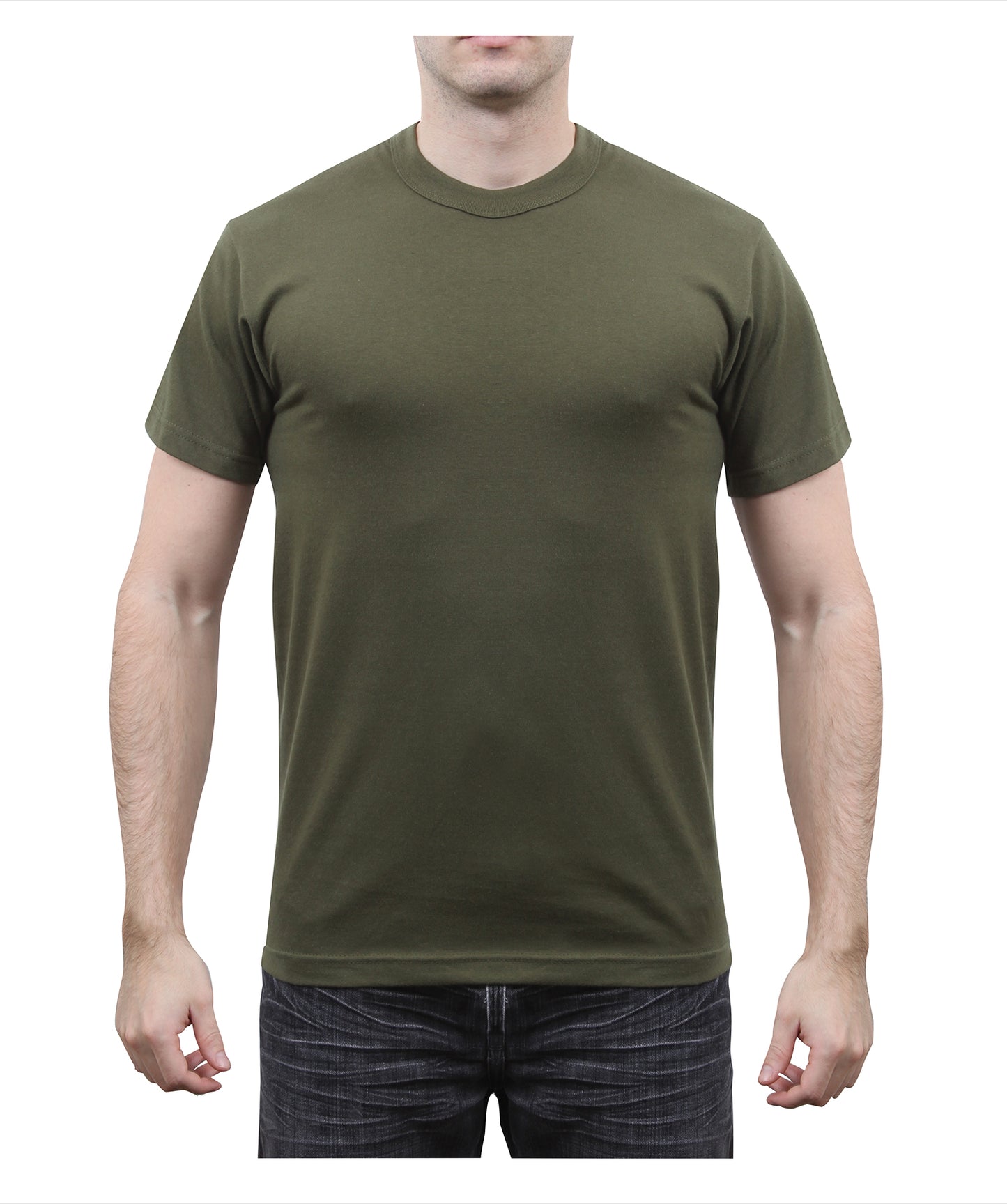 Solid Color T-Shirt with Cotton / Polyester Blend