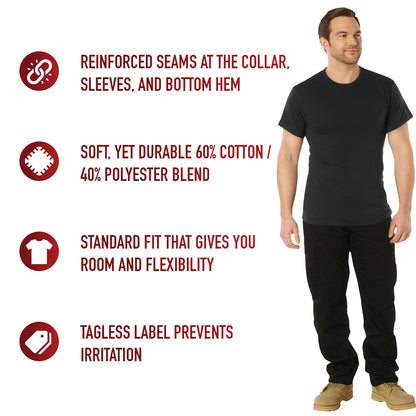 Solid Color T-Shirt with Cotton / Polyester Blend