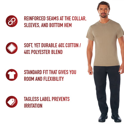 Solid Color T-Shirt with Cotton / Polyester Blend