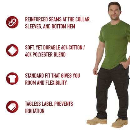 Solid Color T-Shirt with Cotton / Polyester Blend